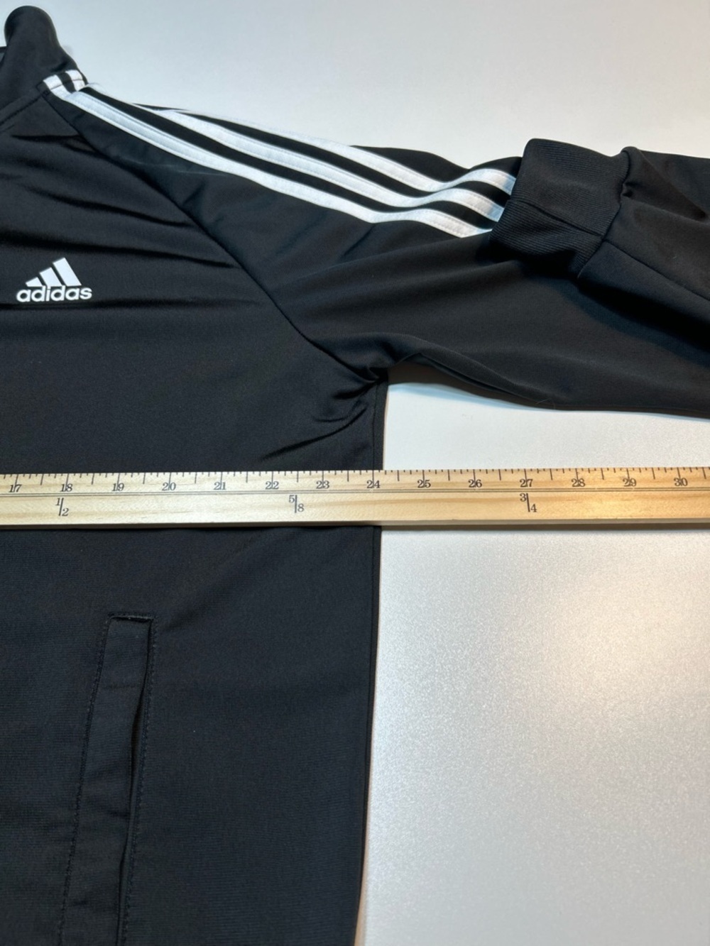 adidas Men's Essentials Warm-Up 3-Stripes Track Jacket Black White - Picture 5 of 6